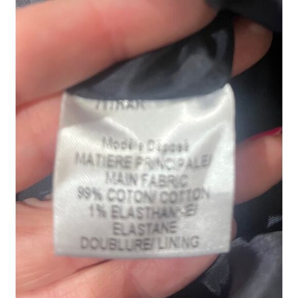 NWT Paule Ka Blue Skirt Cotton Slit Pockets Zip Closure Textured Designer Sz 6 - Picture 9 of 9